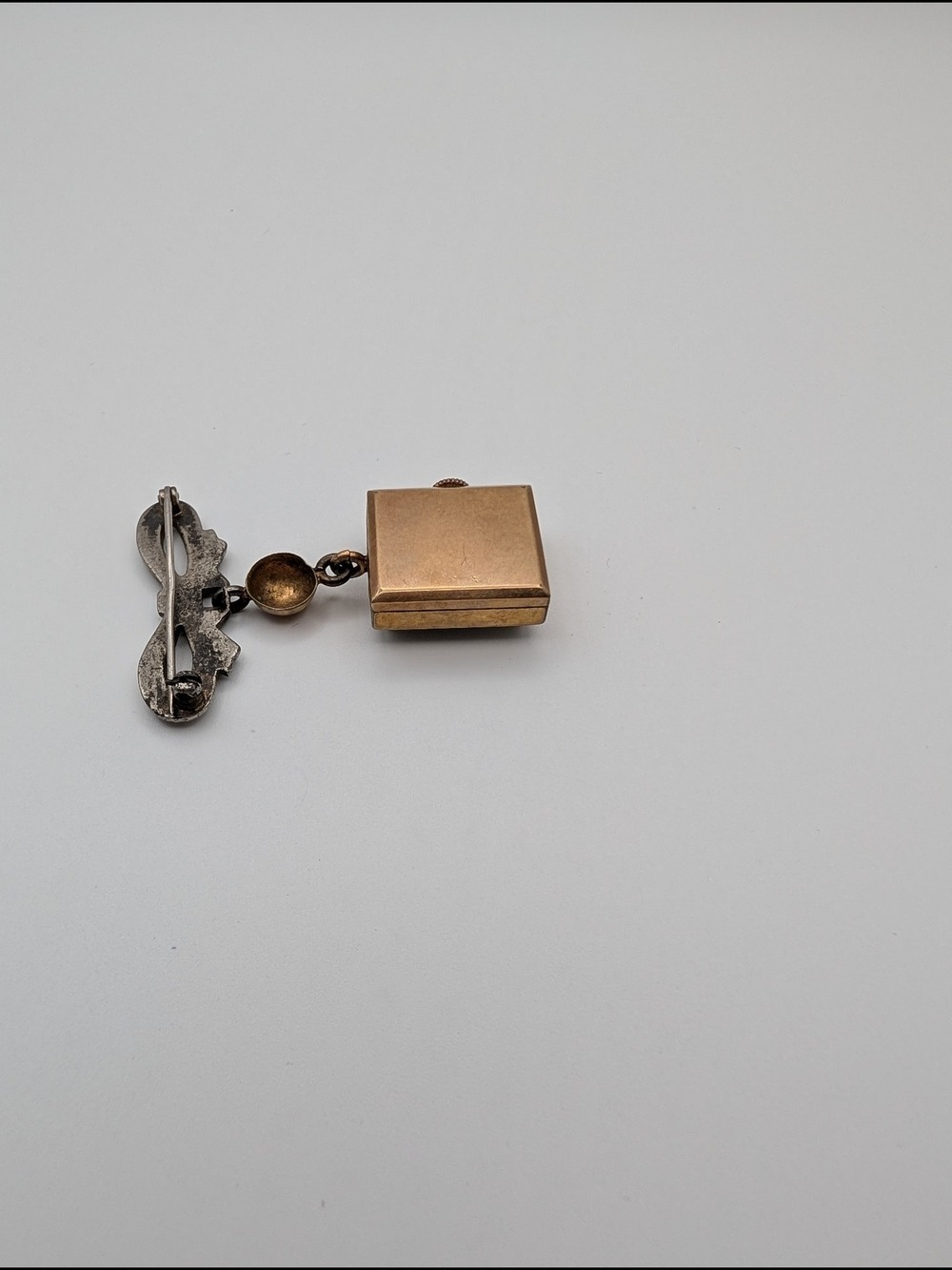 Royce Vintage Pendant Watch Brooch - Gold & Silver Tones - Picture 4 of 6